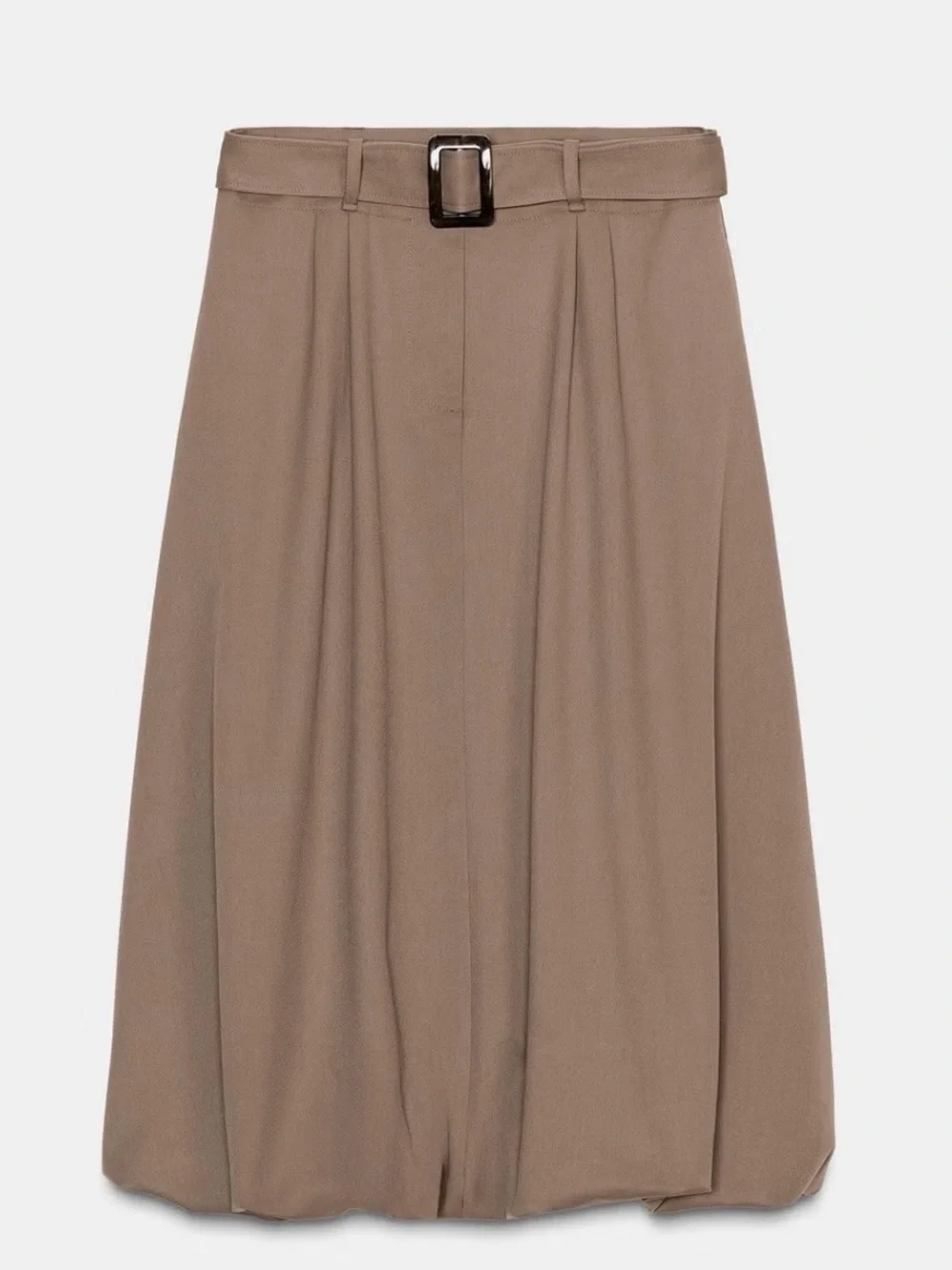 NWT Zara Taupe Brown Belted Balloon Skirt Size XS